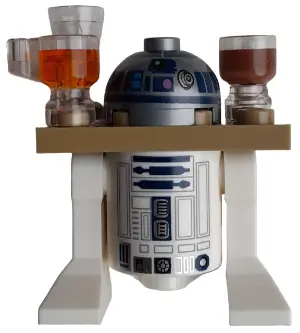 SW1385:  Astromech Droid, R2-D2 - Dark Tan Serving Tray, Flat Silver Head