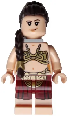 SW1389:  Princess Leia - Jabba Slave Outfit, Dark Brown Braid over Shoulder, Neck Bracket