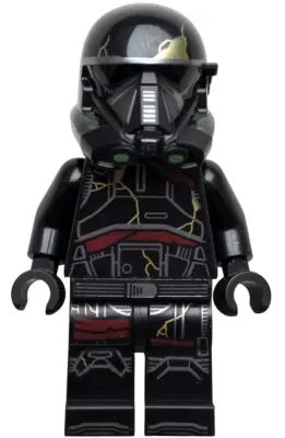SW1416:  Imperial Death Trooper - Black Armor with Gold Cracks, Dark Tan Zombie Head
