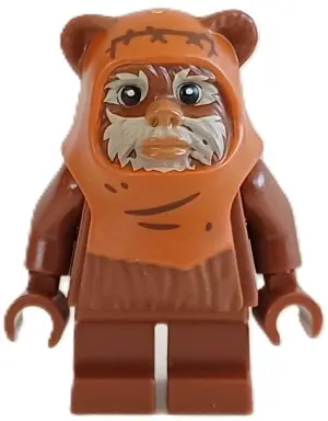 SW1435:  Wicket (Ewok) - Molded Dark Orange Hood with Wrinkles