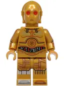 Minifigurka: SW1440:  C-3PO - Printed Legs, Toes and Arms, Red Eyes