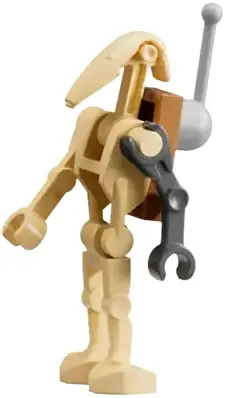 SW1447:  Battle Droid - Tan, Dark Bluish Gray Left Arm, Antenna (Scrap Battle Droid)