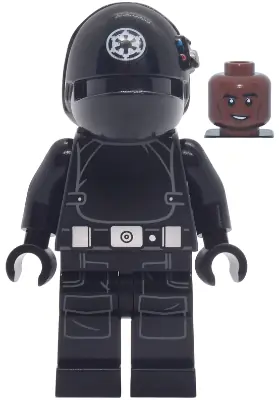 SW1474:  Imperial Gunner - Helmet with White Imperial Logo, Reddish Brown Head