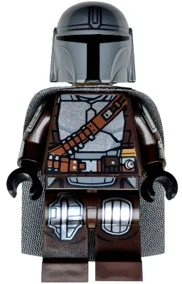SW1488:  The Mandalorian / Din Djarin / 'Mando' - Silver Beskar Armor, Cape, Printed Head