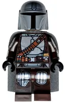 Minifigurka: SW1488:  The Mandalorian / Din Djarin / 'Mando' - Silver Beskar Armor, Cape, Printed Head