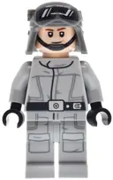 Minifigurka: SW1498:  AT-ST Driver - Helmet with Molded Goggles, Light Bluish Gray Jumpsuit with Silver Dot, Printed Legs