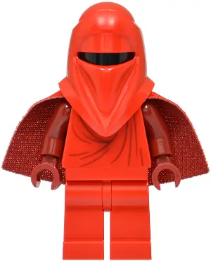 SW1509:  Imperial Royal Guard - Dark Red Arms and Hands, Torso Creases on Front and Back, Very Short Spongy Cape