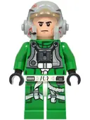 Minifigurka: SW1510:  Rebel Pilot A-wing - Green Jumpsuit with Dark Bluish Gray Vest