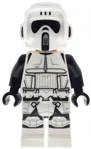 Minifigurka: SW1514:  Imperial Scout Trooper - Male, Dual Molded Helmet, Belt with Small Dots on Back, Light Nougat Head, Dark Brown Eyebrows, Frown