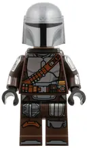 Minifigurka: SW1519:  The Mandalorian / Din Djarin / 'Mando' - Silver Beskar Armor, Jetpack, Printed Head, Reddish Brown and Dark Silver Knee Pads