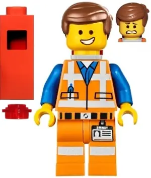 TLM026:  Emmet - Wide Smile, with Piece of Resistance and Plate on Leg
