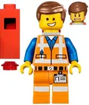Minifigurka: TLM026:  Emmet - Wide Smile, with Piece of Resistance and Plate on Leg