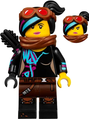 TLM129:  Lucy Wyldstyle with Black Quiver, Reddish Brown Scarf and Goggles, Smile / Angry
