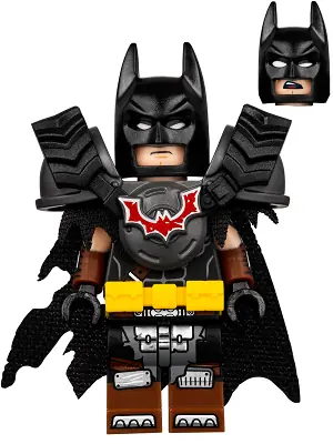 TLM130:  Batman - Battle Ready, Tire Armor, Tattered Cape, Yellow Utility Belt, Reddish Brown Boots