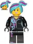 Minifigurka: TLM201:  Lucy Wyldstyle with Magenta Lined Hoodie, Medium Azure and Magenta Hair, Smile / Cheerful