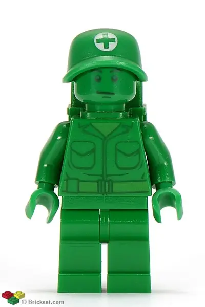 TOY002:  Green Army Man - Medic with Backpack