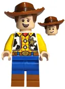 Minifigurka: TOY016:  Woody - Normal Legs, Dark Orange Boots, Open Mouth Smile / Lopsided Grin