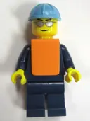 Minifigurka: TRN150:  Maersk Train Workman 2 - Silver Sunglasses
