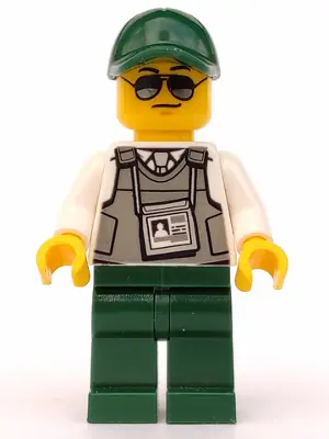 TRN243:  Security Officer - Dark Green Legs, Dark Green Cap with Hole, Sunglasses