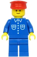 Minifigurka: TRN252:  Shirt with 6 Buttons - Blue, Blue Legs, Red Hat (Reissue)
