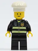 Minifigurka: TWN092:  Fire - Reflective Stripes, Black Legs, White Chef Toque