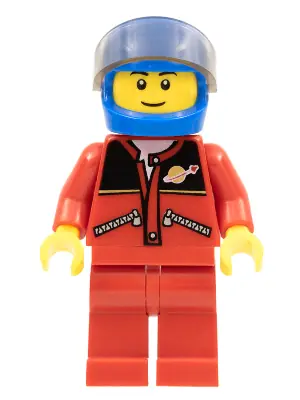 TWN163:  Red Jacket with Zipper Pockets and Classic Space Logo, Red Legs, Blue Helmet