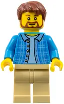 Minifigurka: TWN235:  Dad - Beard, Shirt with Buttons