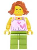 Minifigurka: TWN249:  Mom, Bright Pink Top with Butterflies and Flowers, Lime Legs
