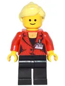 Minifigurka: TWN259:  Press Woman / Reporter - Bright Light Yellow Hair Female Ponytail