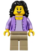 Minifigurka: TWN290:  Mom, Medium Lavender Jacket over Lavender Shirt, Dark Tan Legs, Black Hair