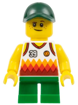 TWN329:  Boy, Jersey with #39, Green Short Legs, Dark Green Cap