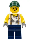 Minifigurka: TWN334:  Mechanic - Dark Green Cap, Dark Blue Legs
