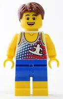 Minifigurka: TWN335:  Beach Tourist with Surfer Tank Top and Yellow Boots