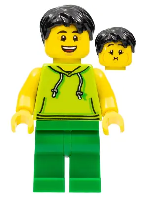TWN351:  Ludo Green - Male, Lime Hoodie, Green Legs, Black Hair