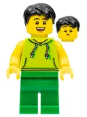 Minifigurka: TWN351:  Ludo Green - Male, Lime Hoodie, Green Legs, Black Hair