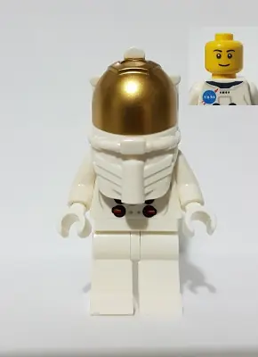 TWN374:  NASA Apollo 11 Astronaut - Male with White Torso with NASA Logo and Thin Grin