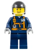 Minifigurka: TWN375:  Helicopter Pilot - Dark Blue Suit with Harness