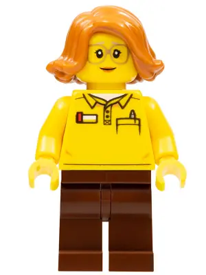 TWN381:  Female, Toy Store Worker (LEGO Logo on Reverse of Torso)