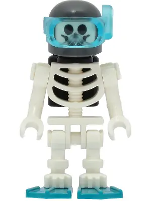 TWN429:  Skeleton - Diver, Black Air Tanks, Dark Turquoise Flippers, Dark Bluish Gray Helmet