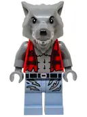 Minifigurka: TWN527:  Werewolf - Torn Red Flannel Shirt, Bare Chest with Fur and Muscles, Sand Blue Legs with Belt and Tears