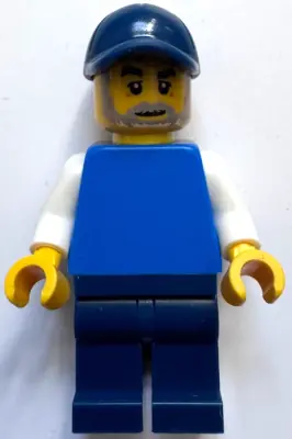 TWN549:  Italian Market Van Driver - Male, Blue Torso, Dark Blue Legs and Cap