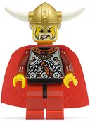 Minifigurka: VIK026:  Viking Red Chess King - Horns Glued to Helmet