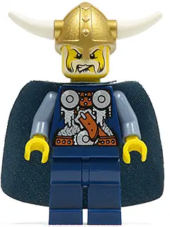 VIK027:  Viking Blue Chess King - Horns Glued to Helmet