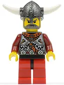 Minifigurka: VIK032:  Viking Red Chess Bishop - Horns Glued to Helmet