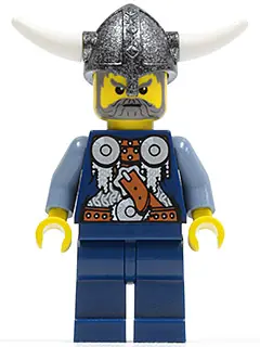 VIK033:  Viking Blue Chess Bishop - Horns Glued to Helmet