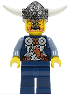 VIK035:  Viking Blue Chess Pawn - Horns Glued to Helmet