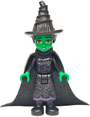 WCK008:  Elphaba - Mini Doll, Black Dress, Cape, Hat