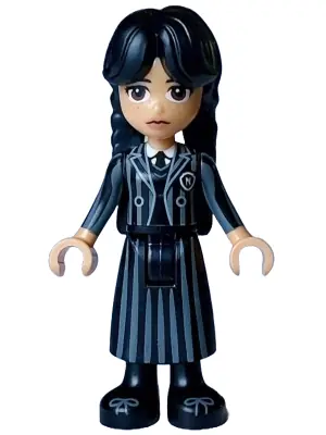 WED001:  Wednesday Addams - Black and Dark Bluish Gray Nevermore Academy Uniform