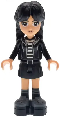 WED006:  Wednesday Addams - Black Hoodie, Skirt, Platform Soles