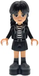 Minifigurka: WED006:  Wednesday Addams - Black Hoodie, Skirt, Platform Soles